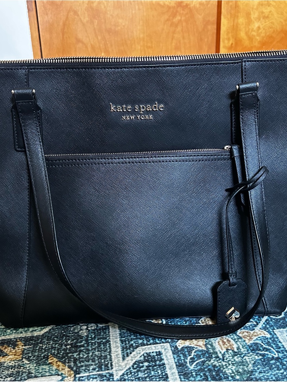 kate spade Black Saffiano Leather Tote